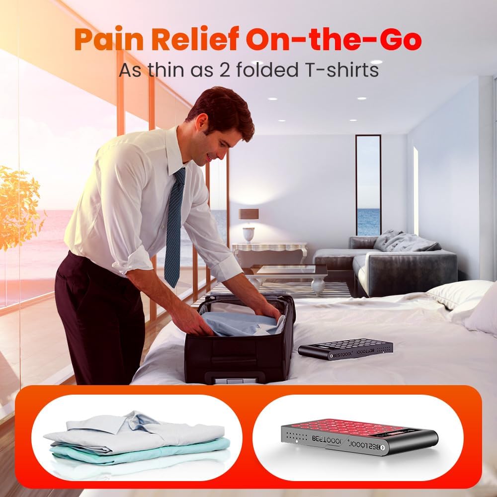 BestQool Red Light Therapy, Dual Chip 660nm 850nm Clinical Grade Red Light Therapy for Face, Portable Infrared Light Therapy for Body, Pain Relief, Muscle Fast Recovery. 50W.
