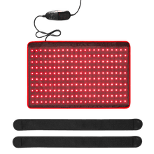 Red light therapy wrap with LED panel, controller, and adjustable straps