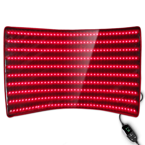 BestQool Redot L Red Light Therapy Mat featuring many bright red LEDs in a rectangular panel