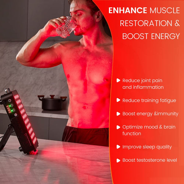 Bestqool Red Light Therapy, Dual Chip Clinical Grade LED Device with Near-Infrared Light 660nm 850nm High Power Panel, Ideal for Body, Face, Recovery, Improve Sleep, Skin Health, 105W (Black 60) B07ZCDDLDN