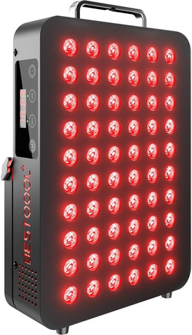 BestQool red light therapy panel with 60 LEDs, black dual-chip 660nm 850nm device