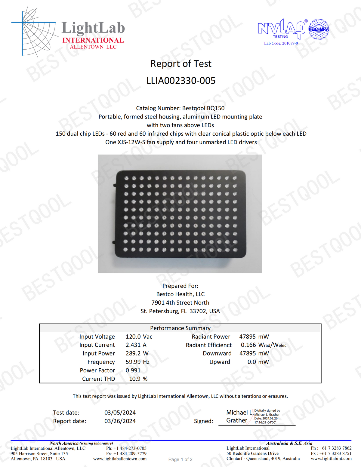 4 Wavelength Red Light Therapy BQ150