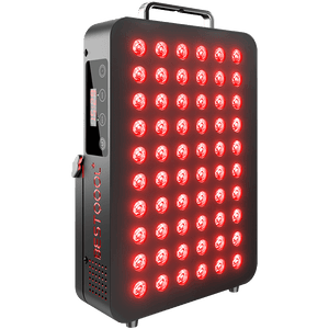 Black Red Light Therapy BQ60 panel with red dual-chip LEDs and digital timer