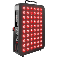 Black Red Light Therapy BQ60 panel with red dual-chip LEDs and digital timer
