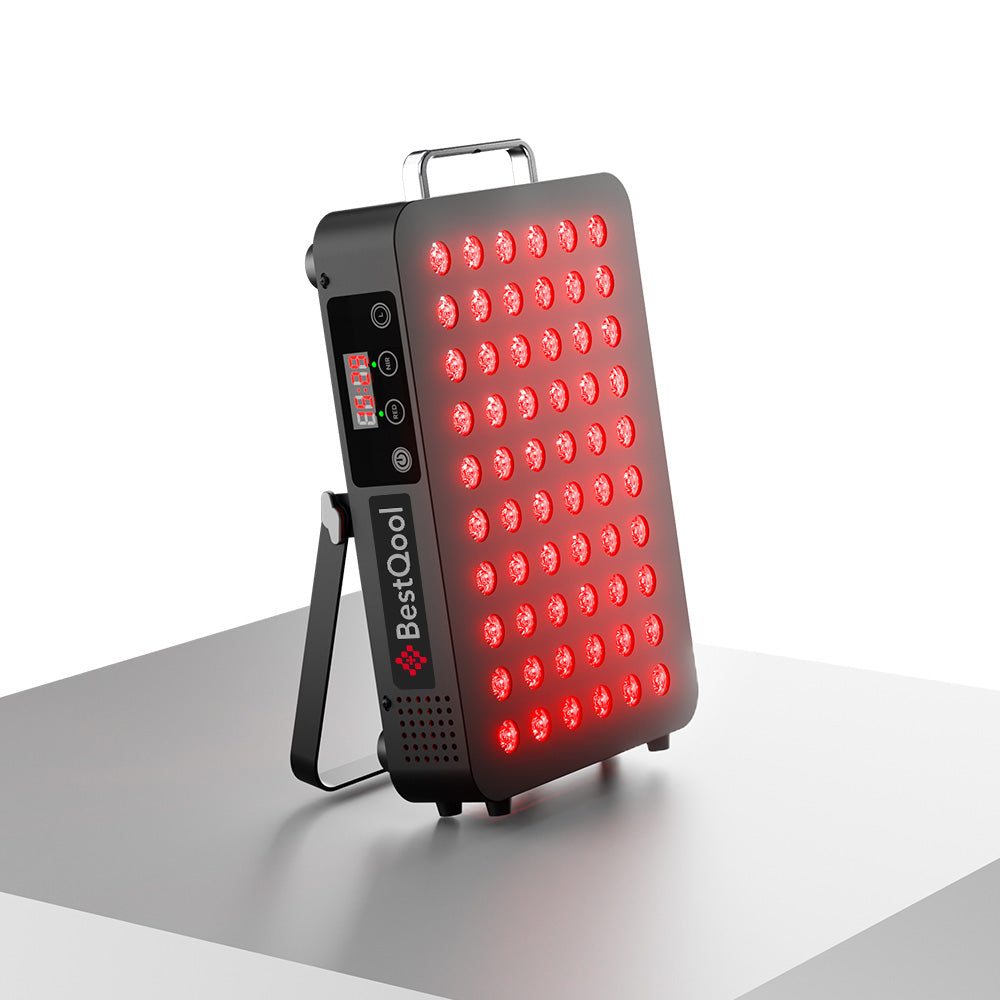BQ60 red light therapy panel with dual-chip LEDs and digital timer