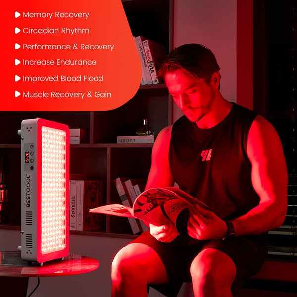 Bestqool Red Light Therapy for face Body, 4 Wavelengths Near Infrared Light Therapy, 100 Elite Grade Dual Chip LEDs, High Power Red Light Panel for Pain, Muscle, Energy. 170W. Modular Design. B08687T6WR