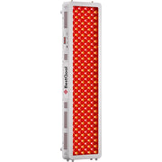 Full-body red light therapy panel with dual-chip LED array and white frame
