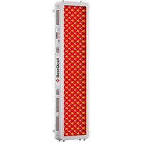 Full-body red light therapy panel with dual-chip LED array and white frame