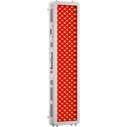 Full-body red light therapy panel with dual-chip LED array and white frame