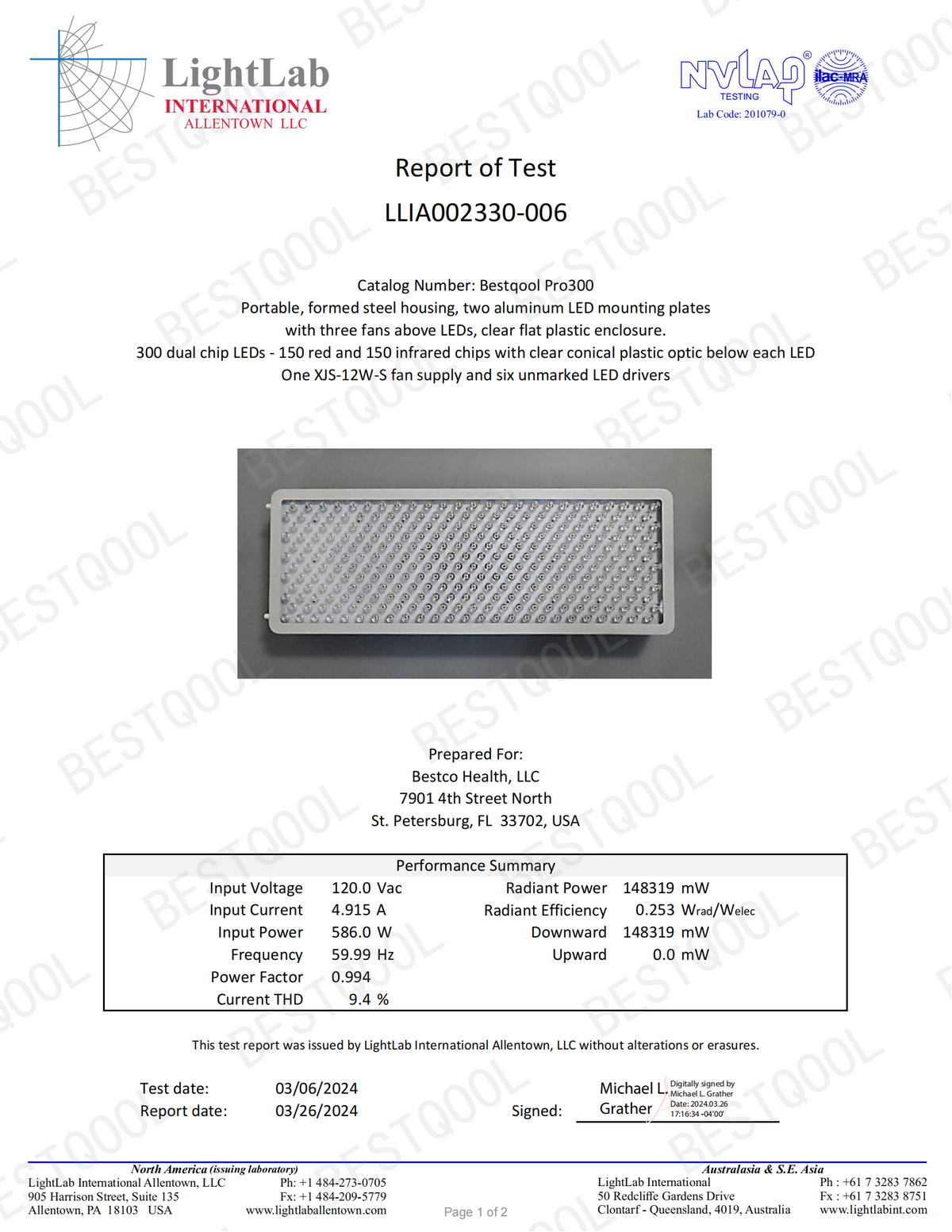 4 Wavelength Full-Body Red Light Therapy Pro300