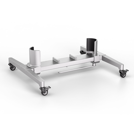 Silver adjustable mobile stand with lockable wheels for BestQool red light therapy panels, home and salon