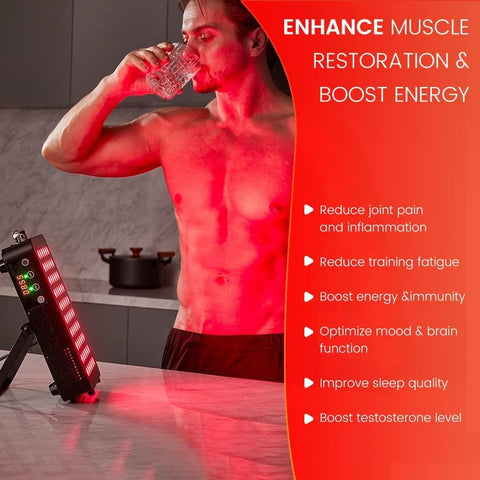 Bestqool Red Light Therapy Device for Body, Face. 4 Wavelengths Full Body Near Infrared Light Therapy, Dual Chip 200 Clinical Grade LEDs, High Power Panel for Recovery, Skin Health, Pain. 340W. B086M97RBC