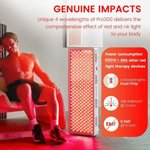 Bestqool Red Light Therapy Device, 4 Wavelengths Full Body Near Infrared Light Therapy, Elite Grade Dual Chip 300 LEDs, High Power Panel for Pain Relief, Muscle, Skin, Energy. 500W. Modular Design. B0CBPKVLYK