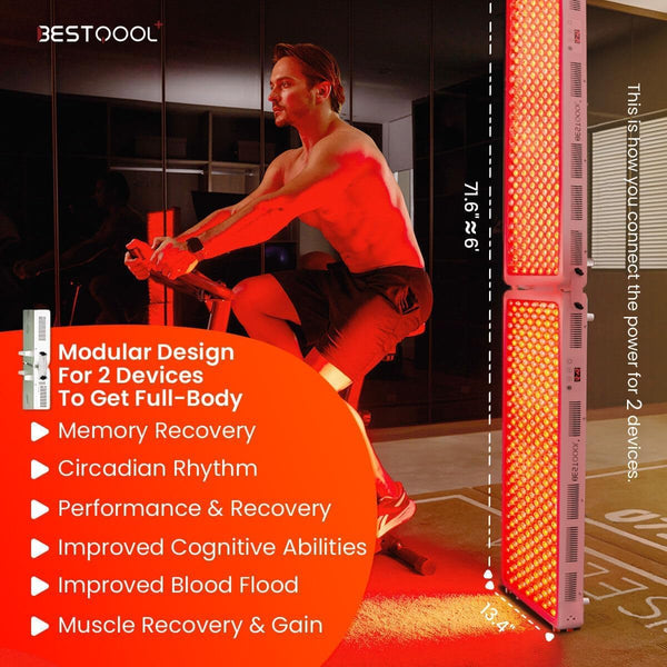 Bestqool Red Light Therapy Device, 4 Wavelengths Full Body Near Infrared Light Therapy, Elite Grade Dual Chip 300 LEDs, High Power Panel for Pain Relief, Muscle, Skin, Energy. 500W. Modular Design. B0CBPKVLYK