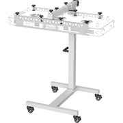 White adjustable Universal Stand with wheels holding a red light therapy panel