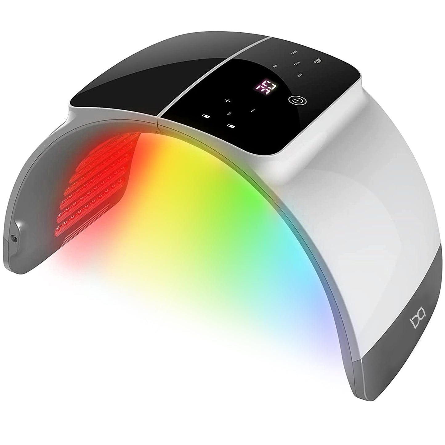7 Color Photon LED Light Therapy device targeting skin rejuvenation on abdomen.